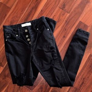 New KanCan Distressed Black Jeans sz 3